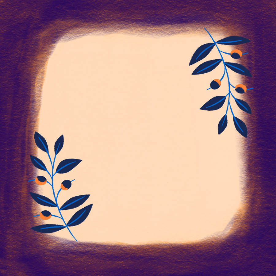 Hand Drawn Blue and Orange Floral Sticky Notes