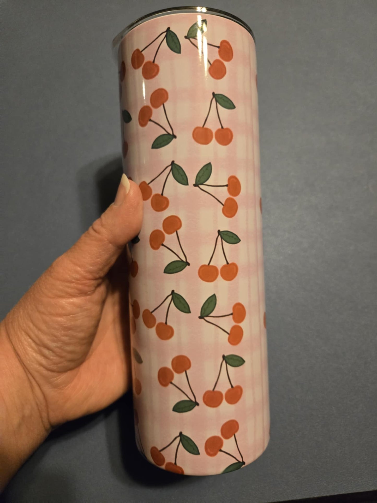 Hand Drawn Cherries Travel Cup