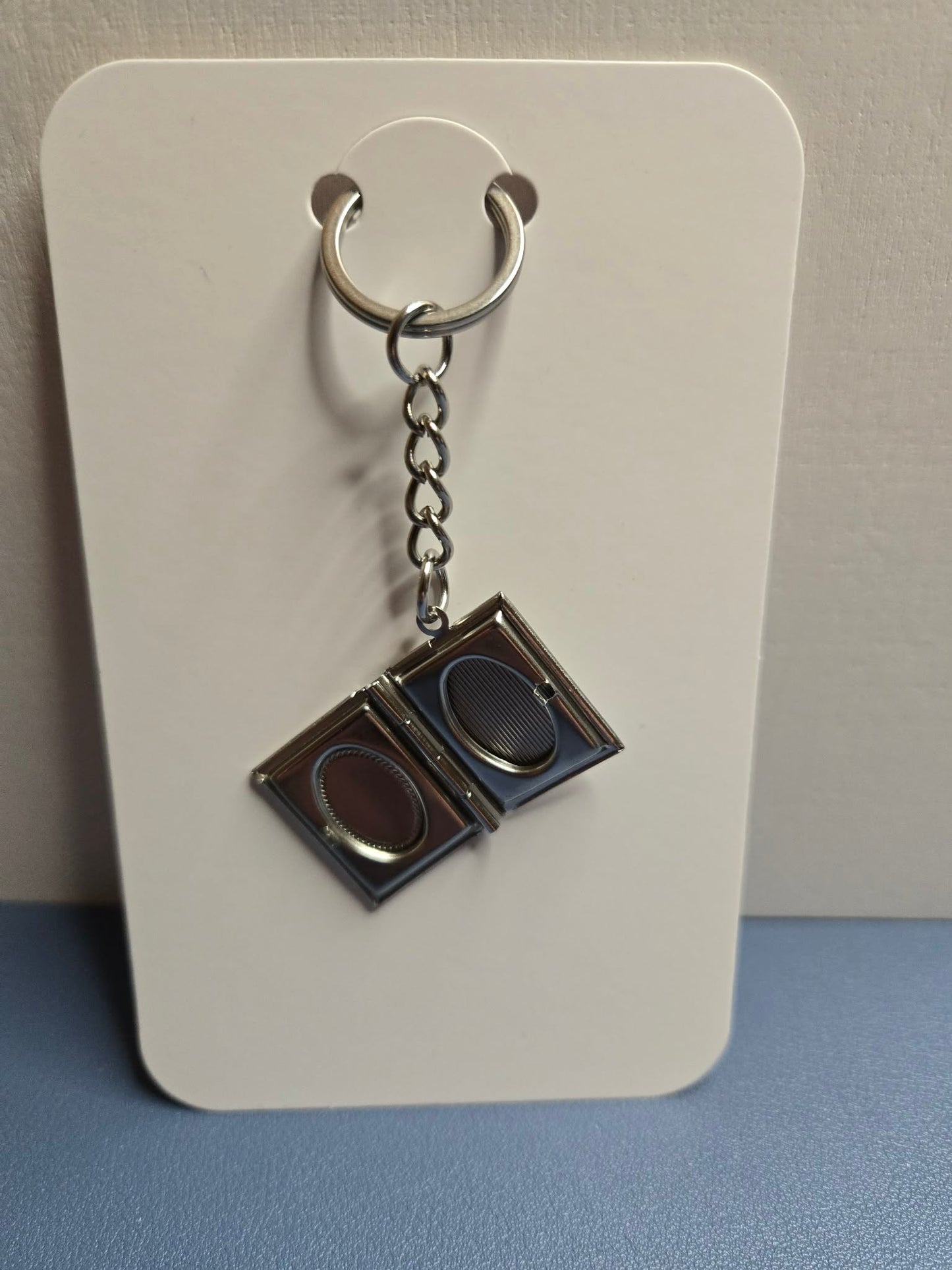 Silver Book Locket Keychain