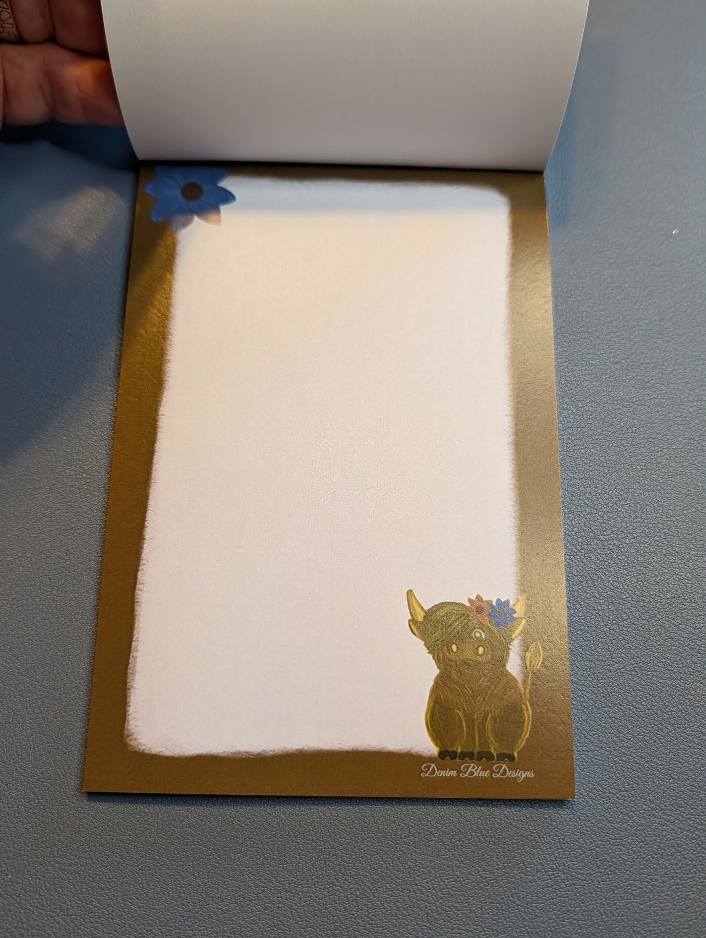 Hand Drawn Highland Cow Notepad with Cover with Coordinating Pen