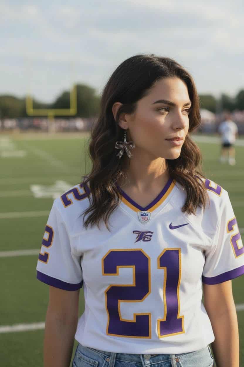 Football Bow Dangle Earrings