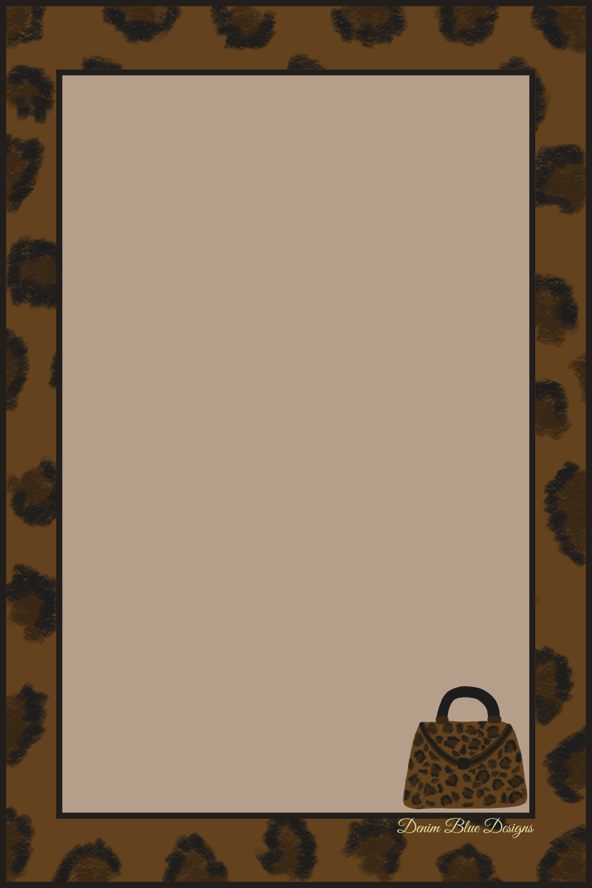 Hand Drawn Animal Print Purse Notepad with Cover and Coordinating Pen