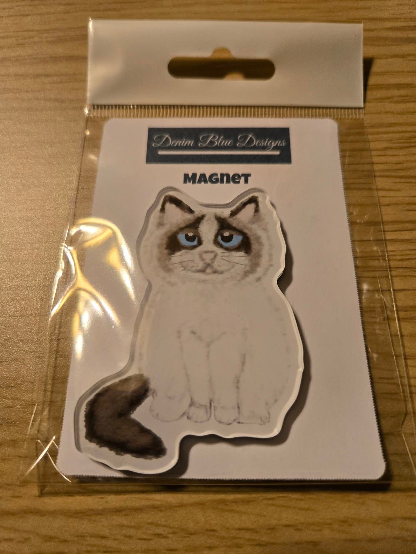 Hand Drawn Acrylic Ragdoll Cat Magnet