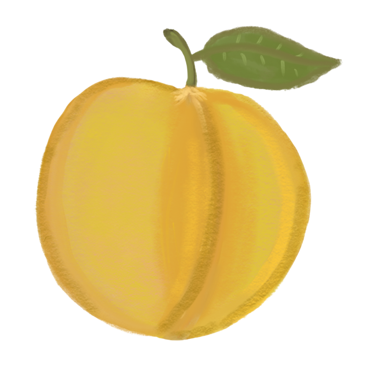 Hand Drawn Peach Button Keychain