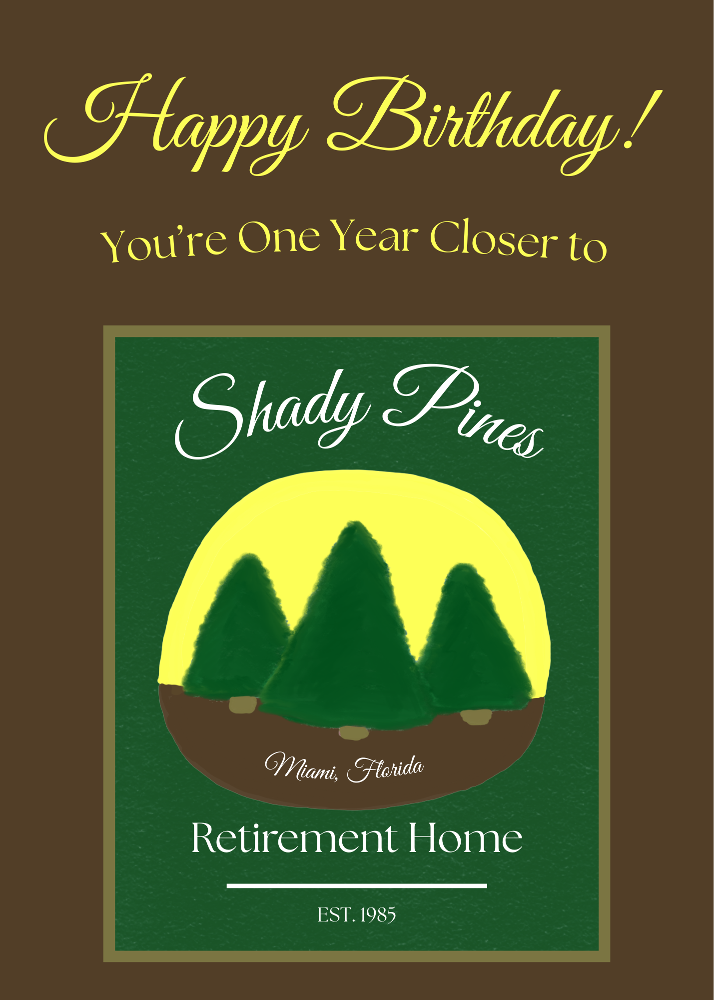 Hand Drawn Shady Pines Card