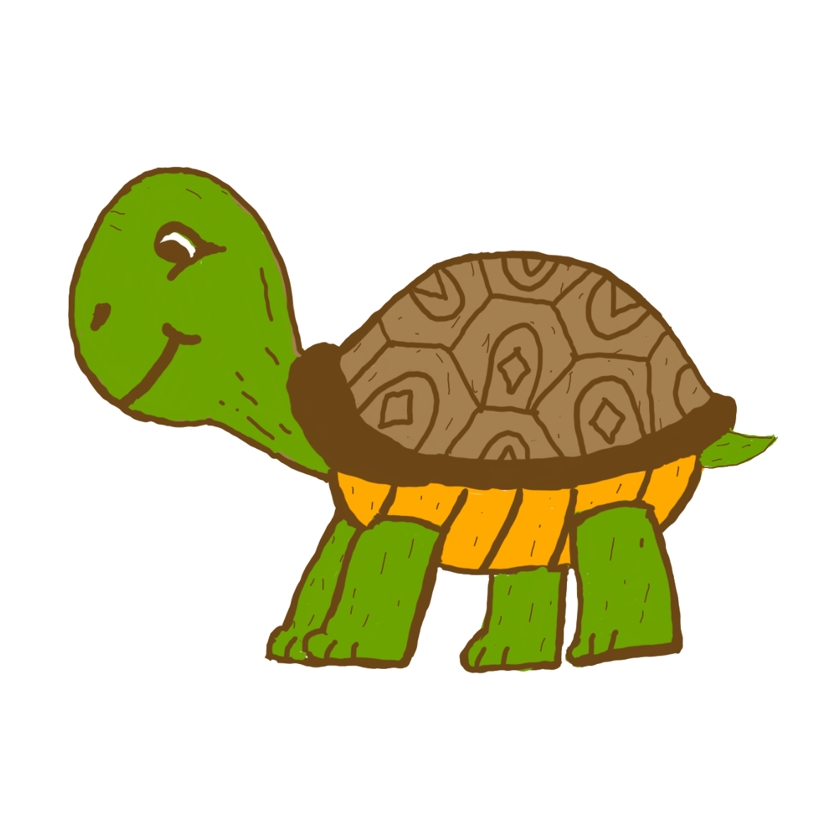 Hand Drawn Turtle Cutie Vinyl Sticker