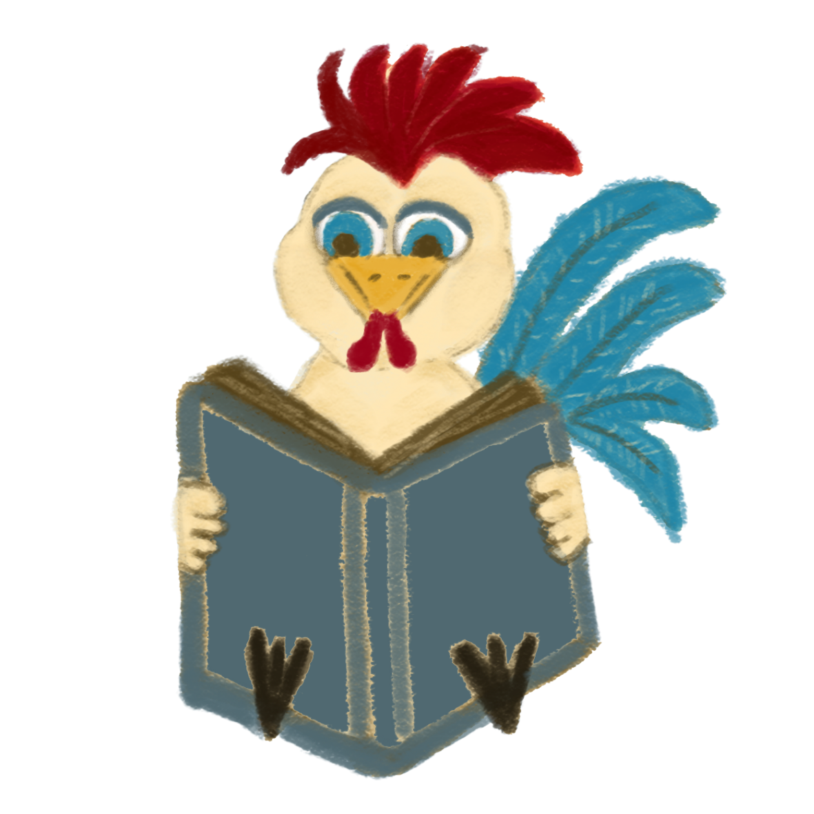 Hand Drawn Rooster Cutie Vinyl Sticker