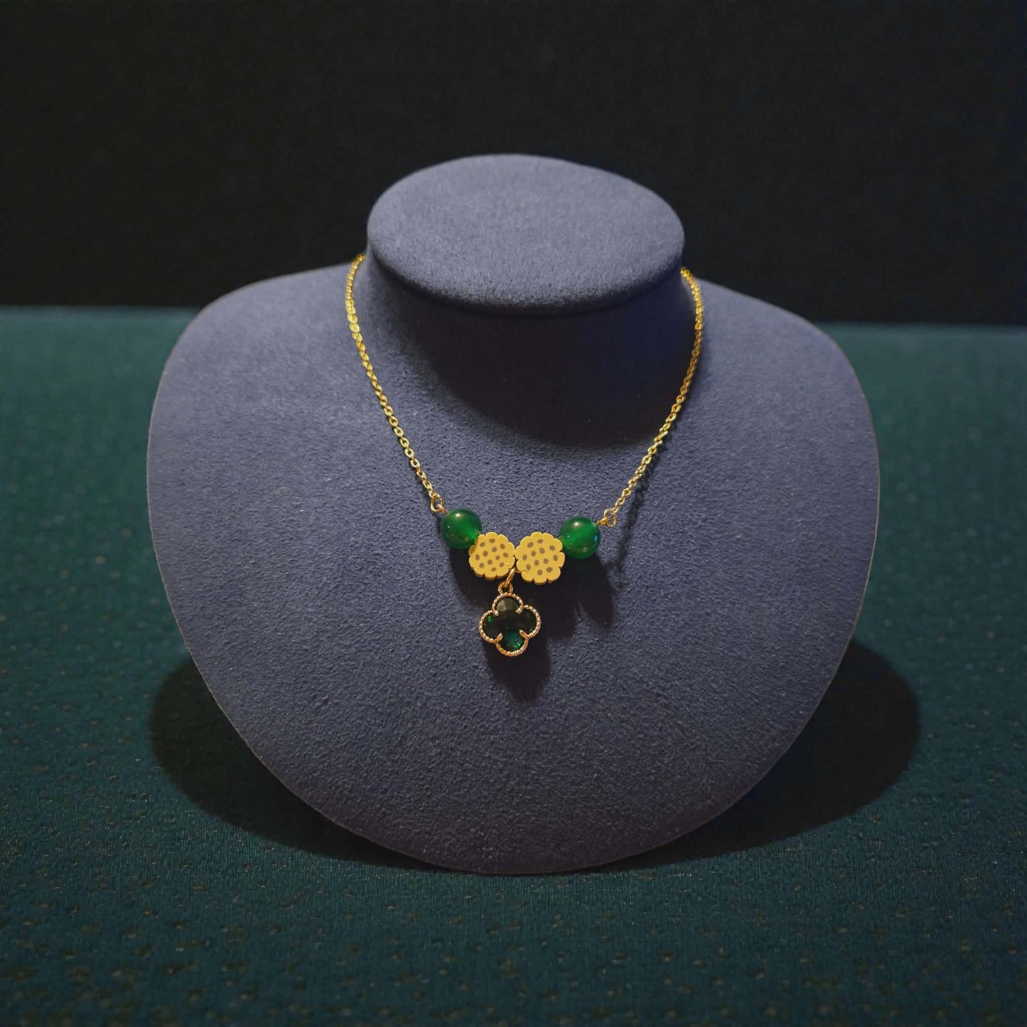 It's Cookie Time Green and Golden Necklace