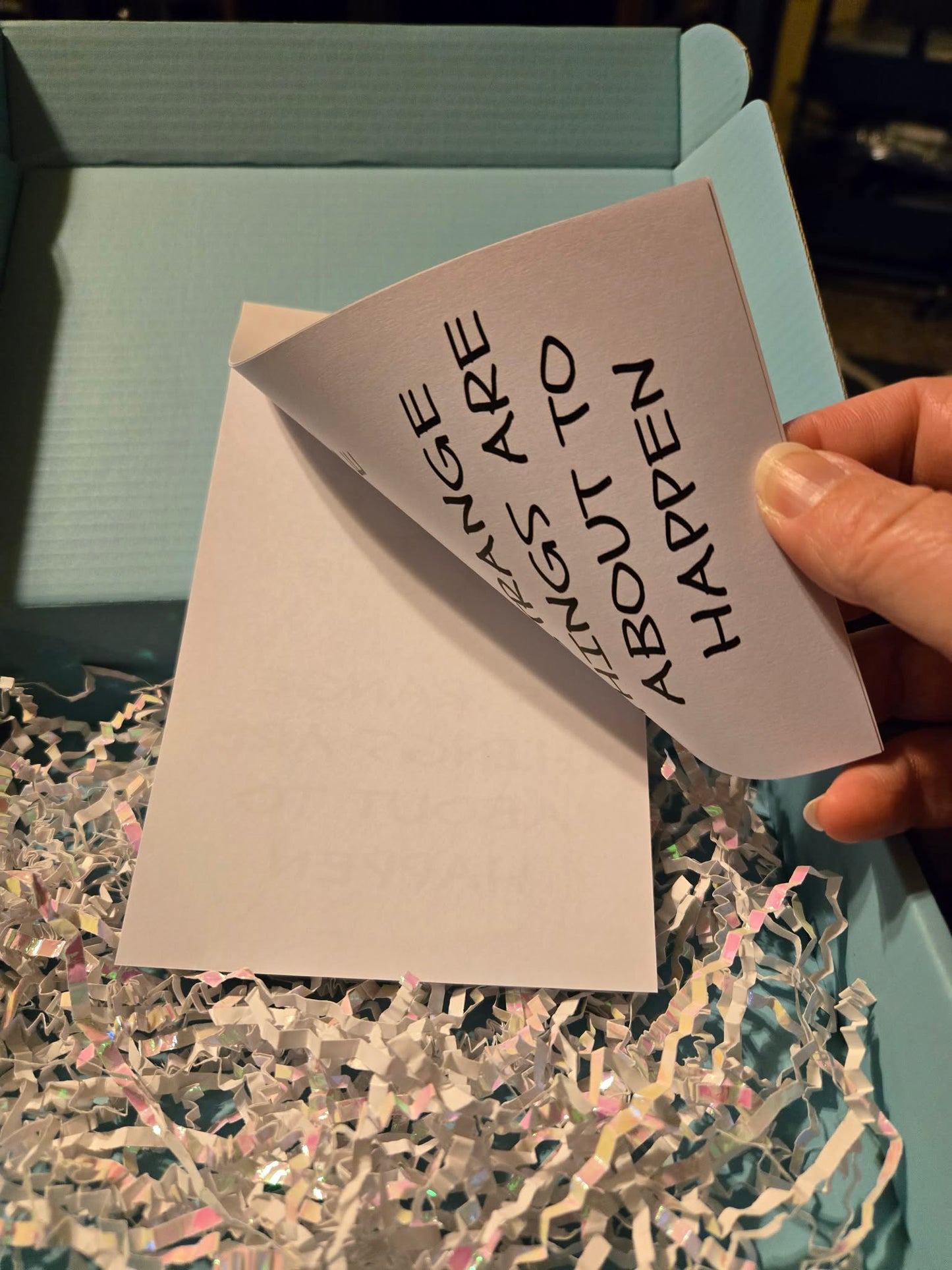 Hand Drawn "Turn the Page, Things Are About to Get Strange" Notepad with Cover with Coordinating Pen