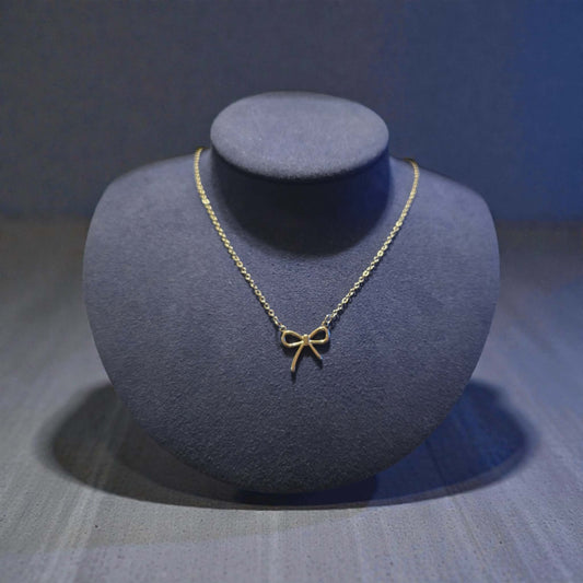 Silver Bow Connector Charm on 18" Cable Chain