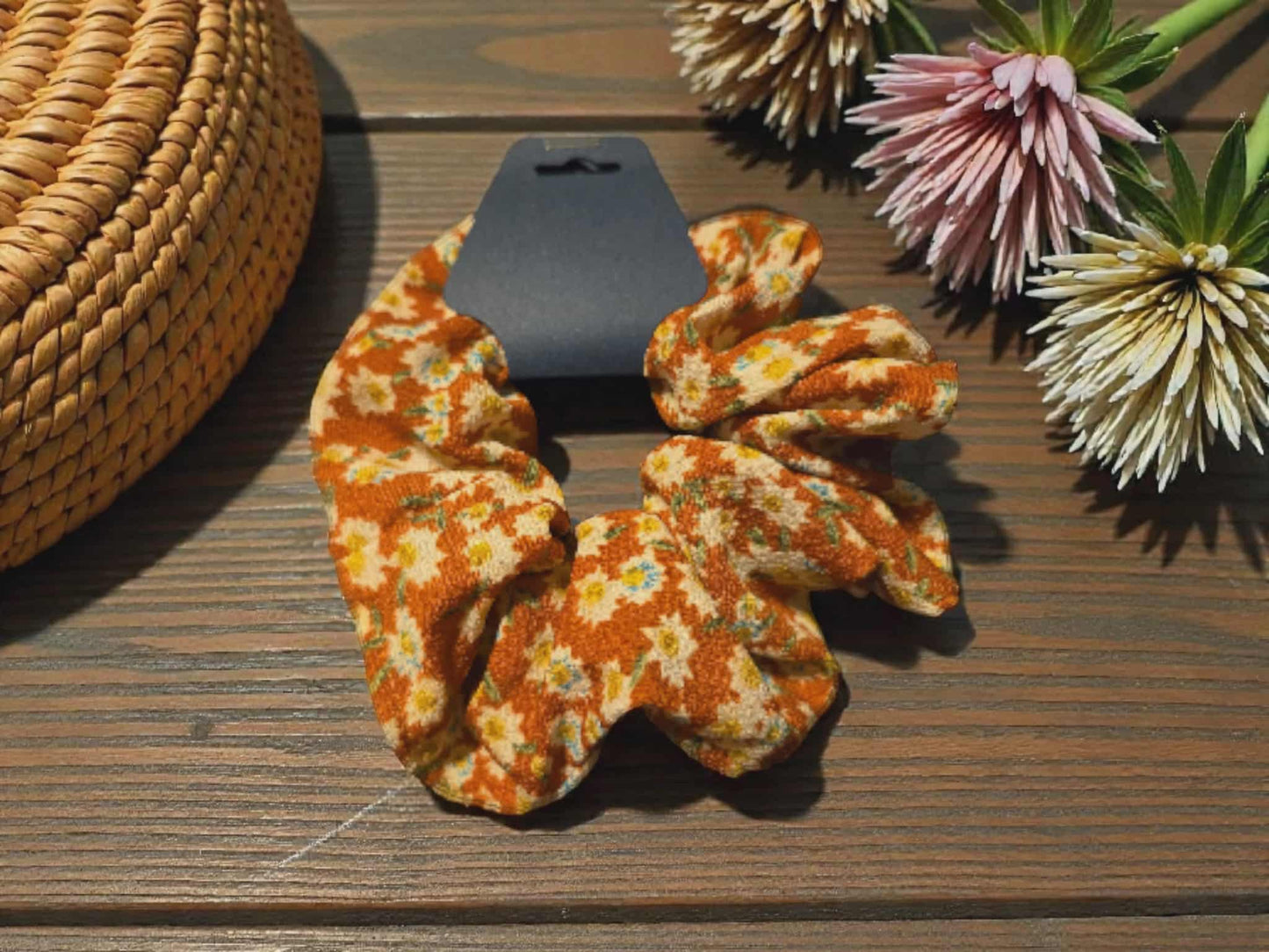 Rusty Floral Scrunchie