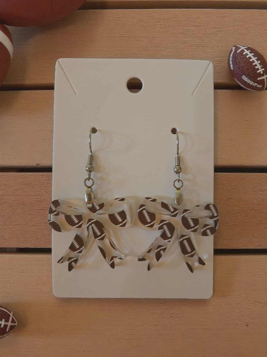 Football Bow Dangle Earrings