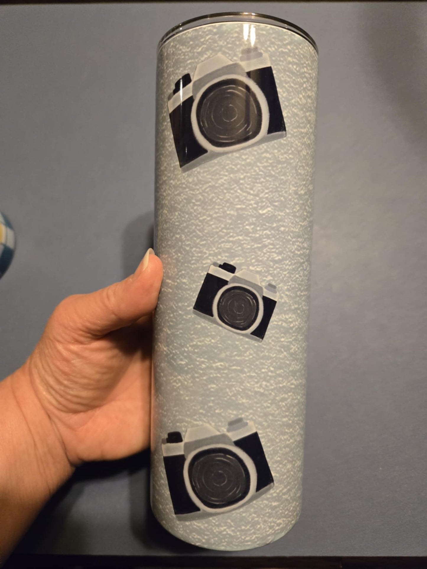 Hand Drawn Camera Print Travel Cup