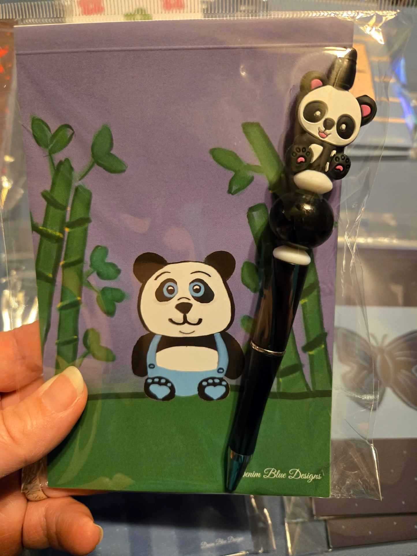 Hand Drawn Panda Cutie Notepad with Cover with Coordinating Pen