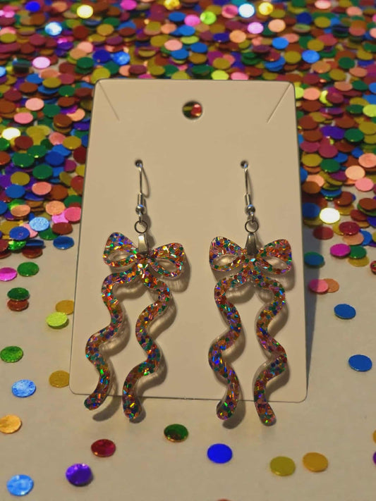 Confetti Bow Dangle Earrings