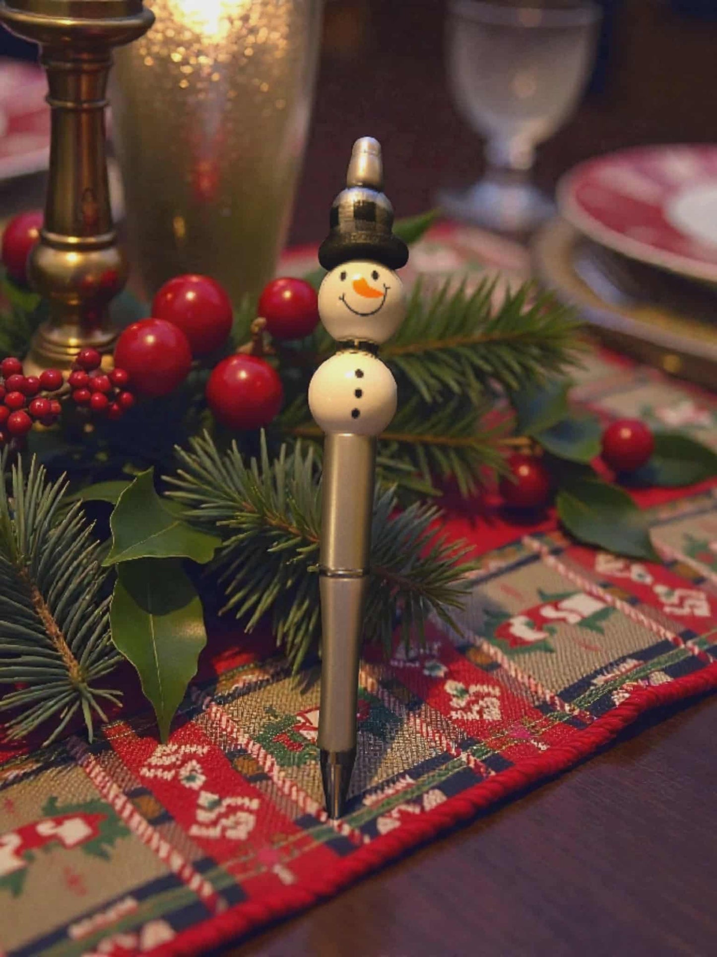 Snowman Beaded Pen
