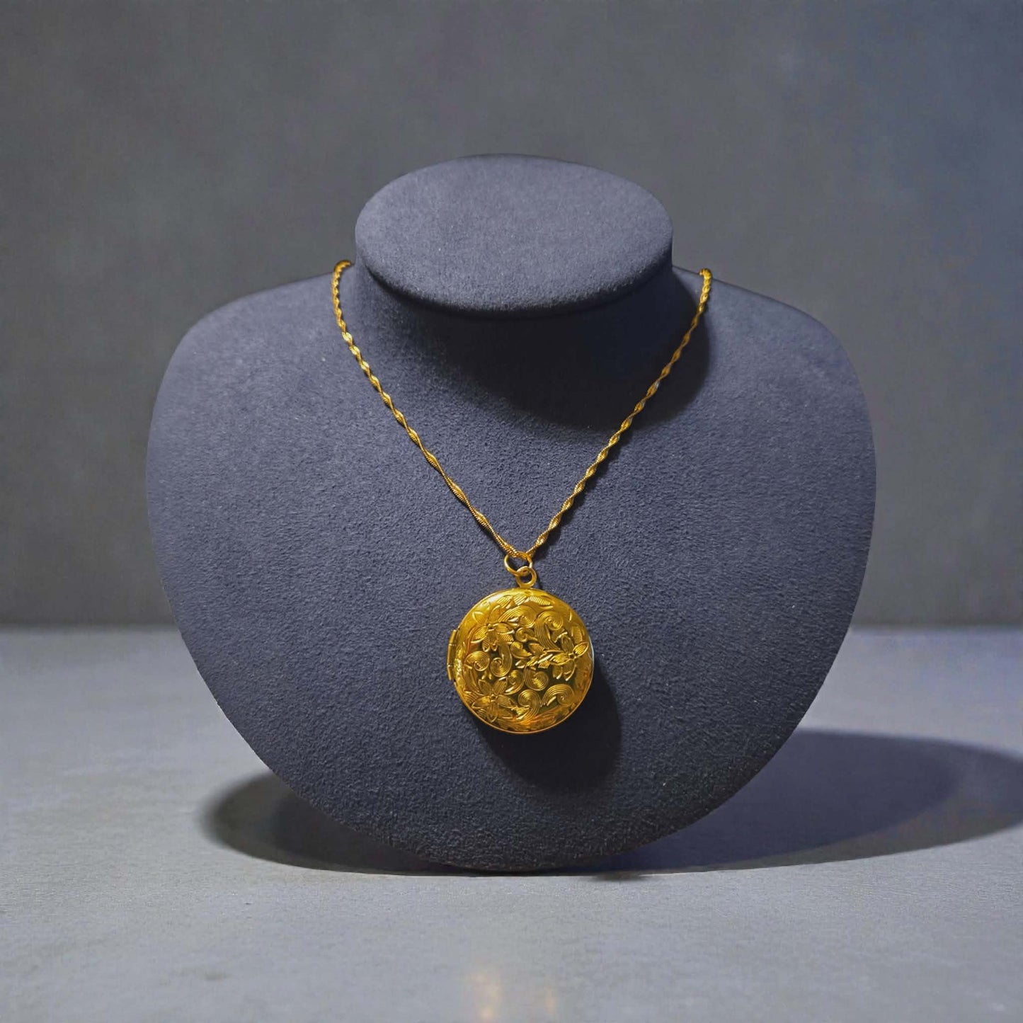 Golden Floral Locket