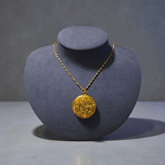 Golden Floral Locket