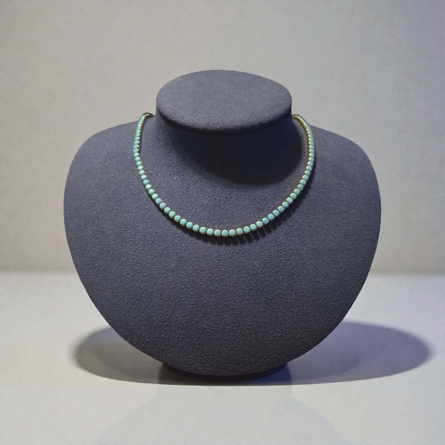 Turquoise Rhinestone Necklace