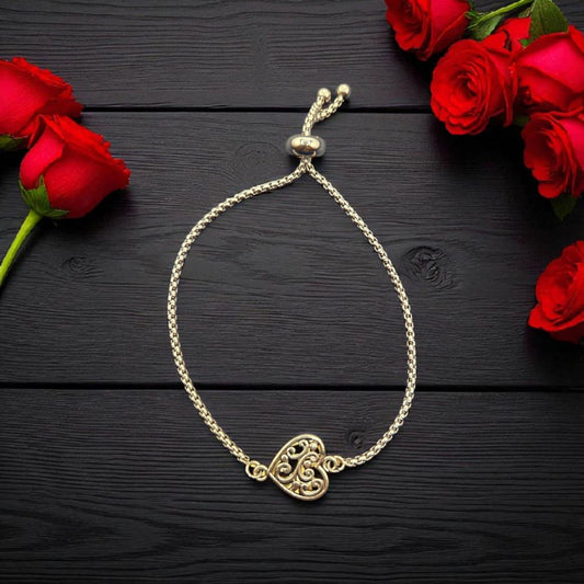The Silver Heart Stainless Steel Cinch Bolo Chain Bracelet