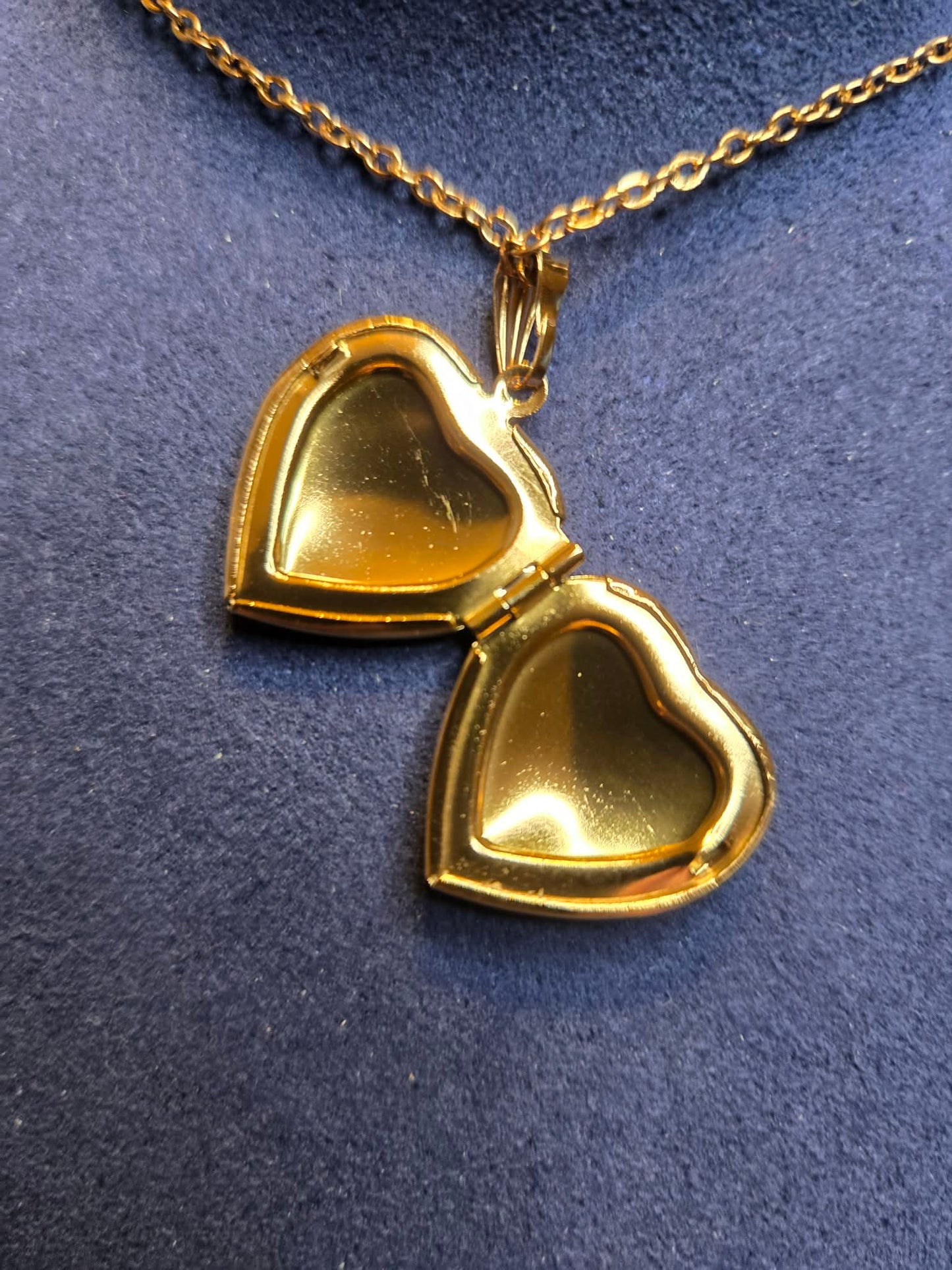 Rose Colored Heart Locket Necklace