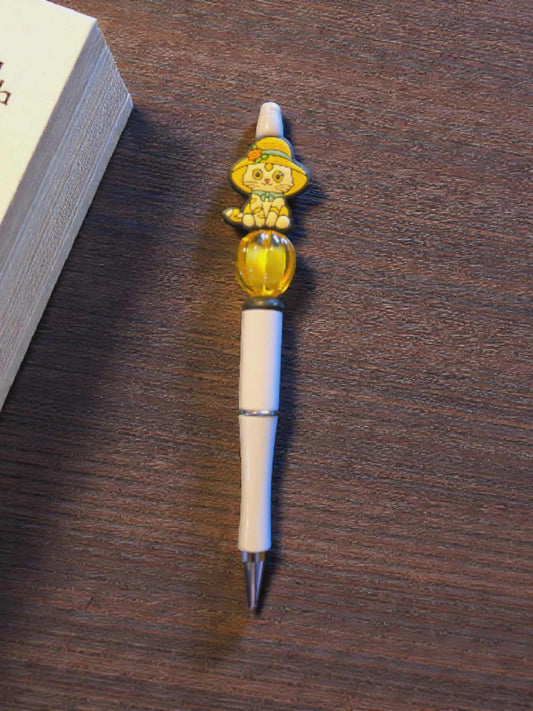 Flower Cat Beaded Pen