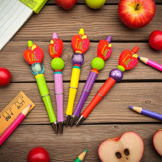 Teach Apple Beaded Pen