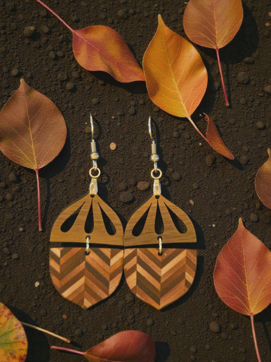 Wooden Acorn Dangle Earrings