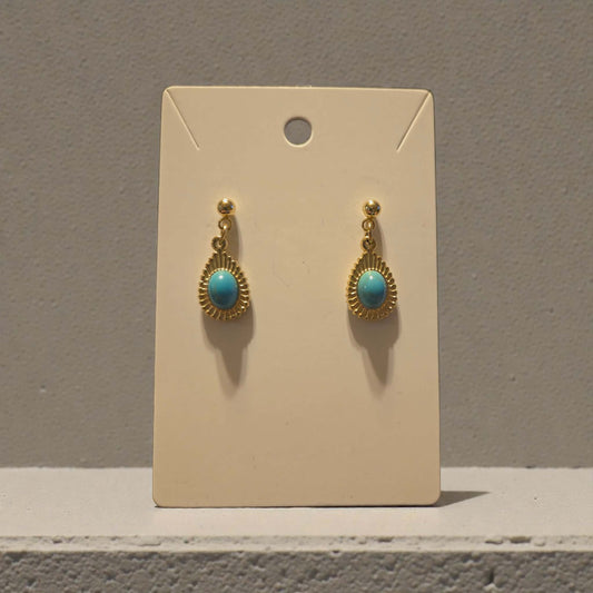 Turquoise Tear Drop Dangle Earrings
