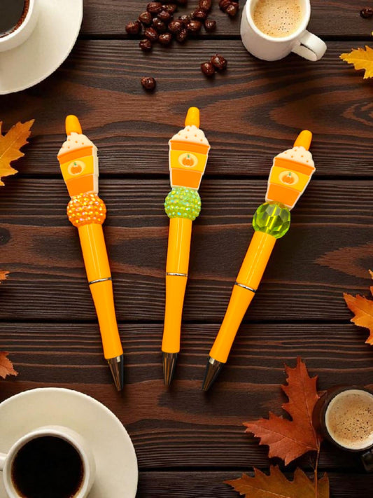 Pumpkin Spice Girl Beaded Pen