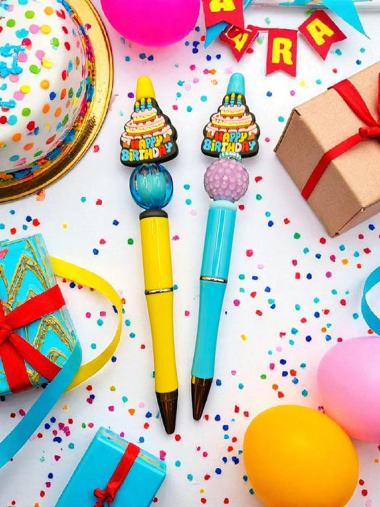 Happy Birthday Beaded Pen