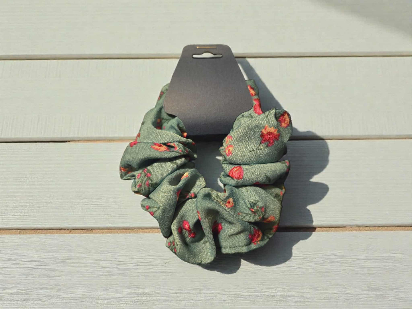 Pastel Pink Floral Scrunchie