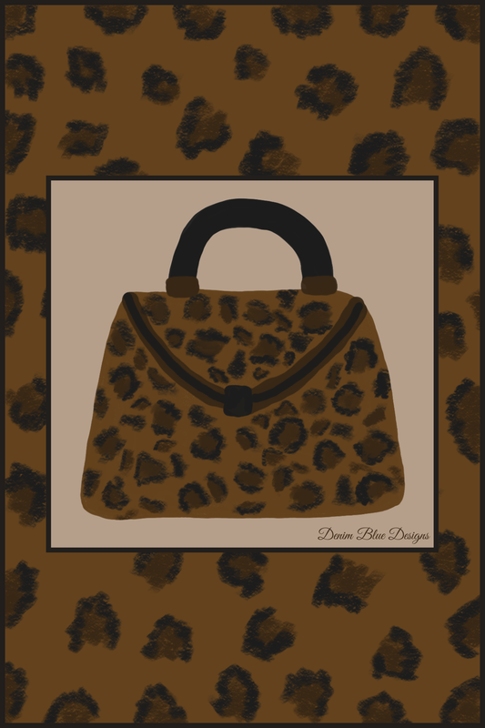 Hand Drawn Animal Print Purse Notepad with Cover and Coordinating Pen