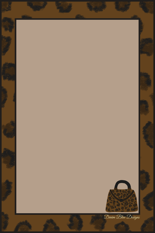 Hand Drawn Animal Print Purse Notepad with Cover and Coordinating Pen