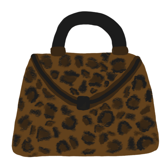 Hand Drawn Animal Print Purse Card with Coordinating Sticker