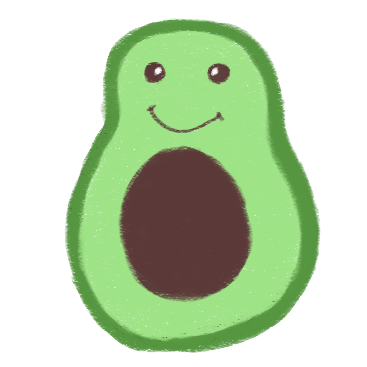 Hand Drawn Avocado Button Keychain
