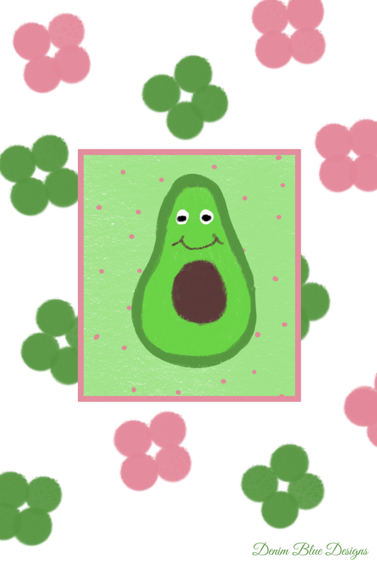 Hand Drawn Avocado Cutie Notepad with Cover and Coordinating Pen