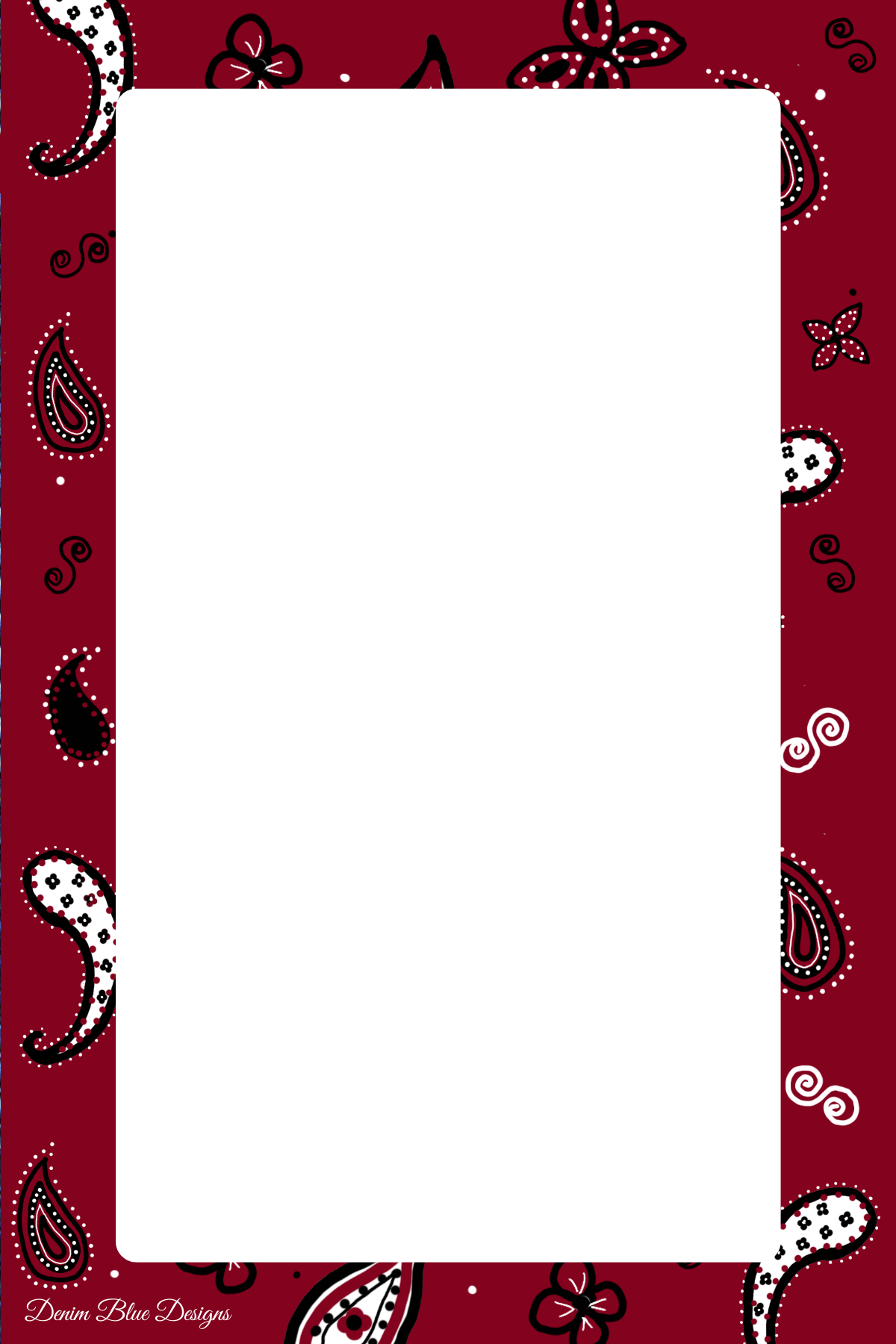 Hand Drawn Horse Silhouette Red Bandana Notepad with Cover with Coordinating Pen