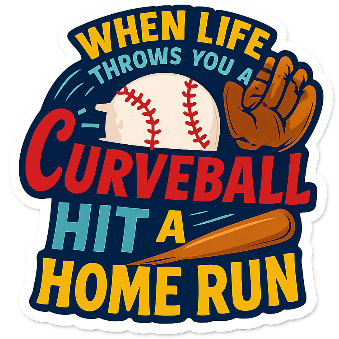 "When Life Throws You a Curveball, Hit a Homerun" Notepad with Cover