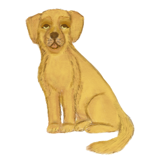 Hand Drawn Golden Retriever Dog Vinyl Sticker