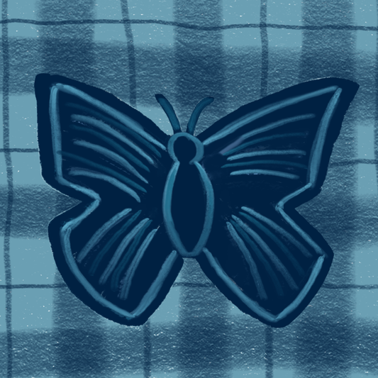 Hand Drawn Blue Butterflies Vinyl Sticker