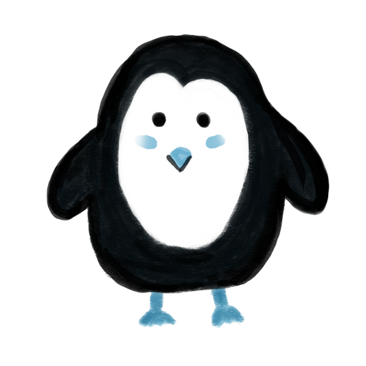 Hand Drawn Cutie Penguin Vinyl Sticker