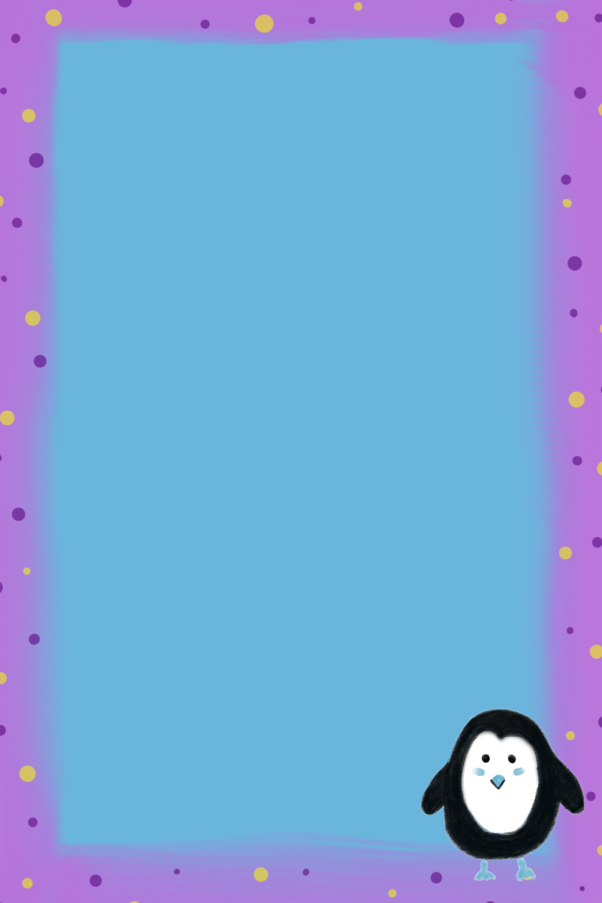 Hand Drawn Penguin Cutie Notepad with Cover with Matching Pen Set