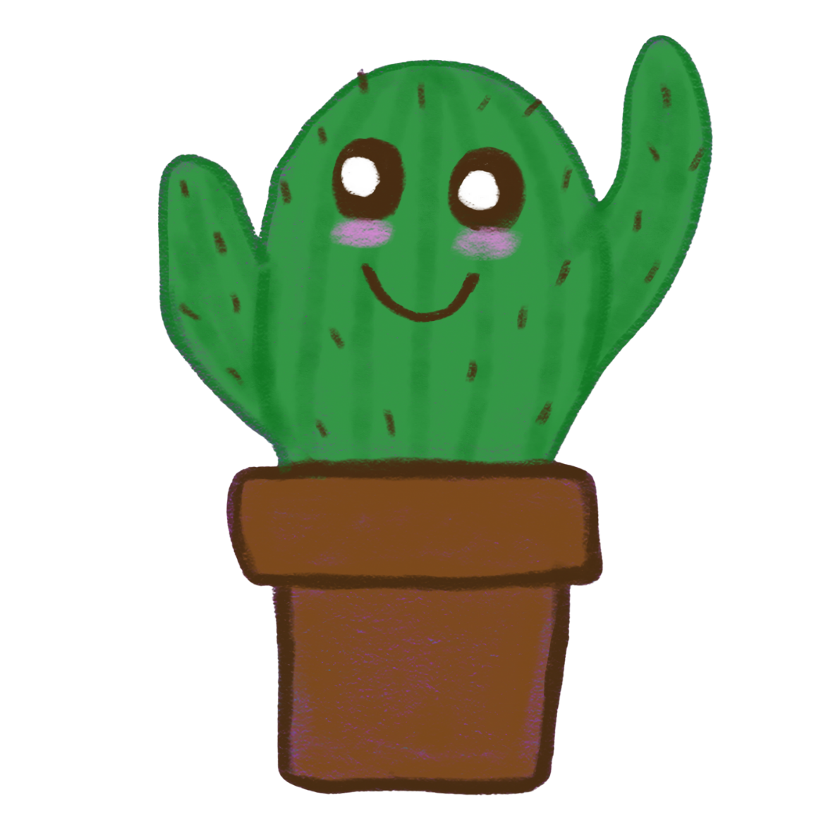 Hand Drawn Cactus Cutie Vinyl Sticker