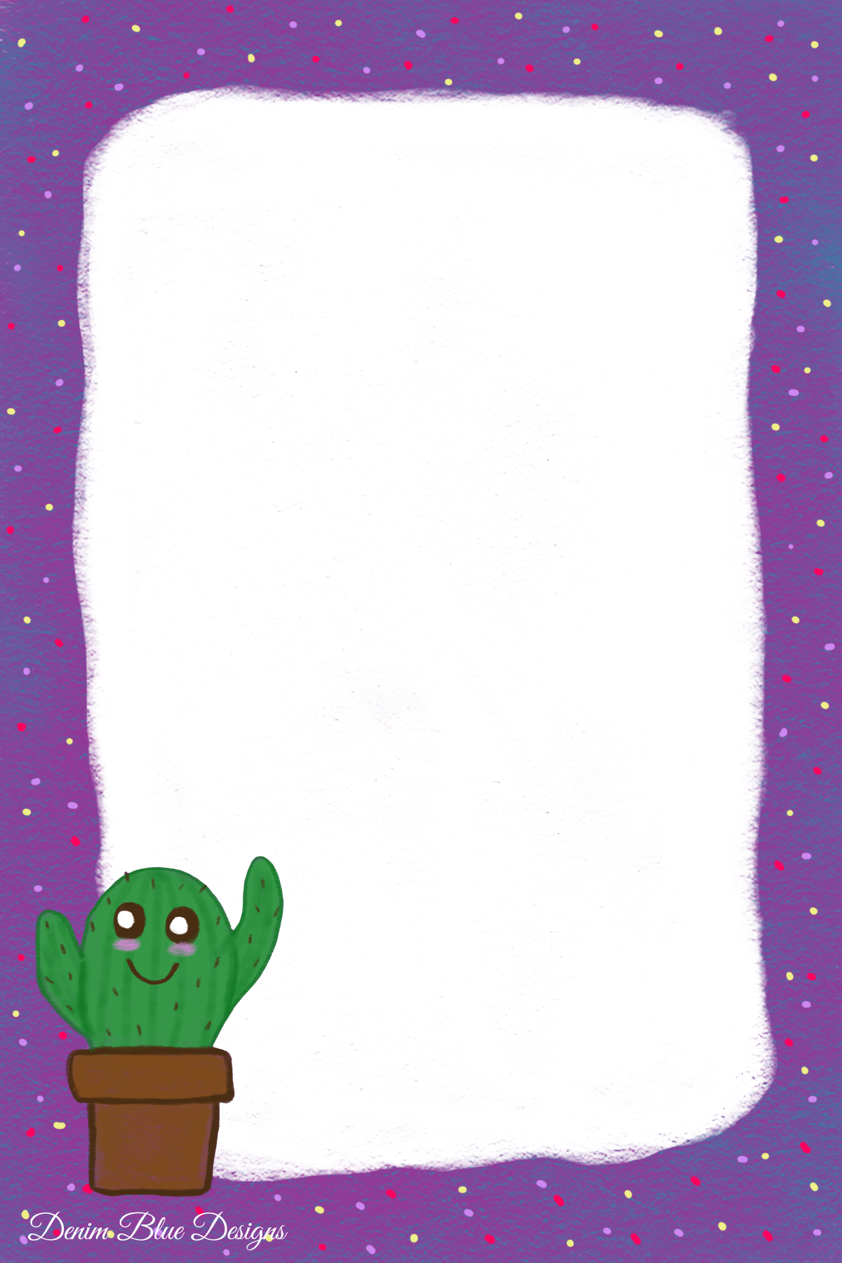 Hand Drawn Cutie Cactus Notepad with Cover with Coordinating Pen