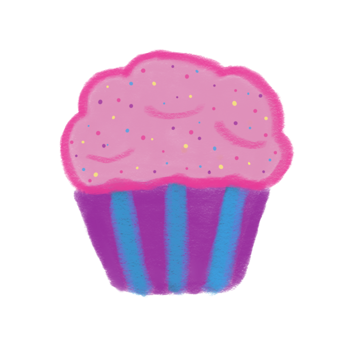 Hand Drawn Cupcake Cutie Vinyl Sticker