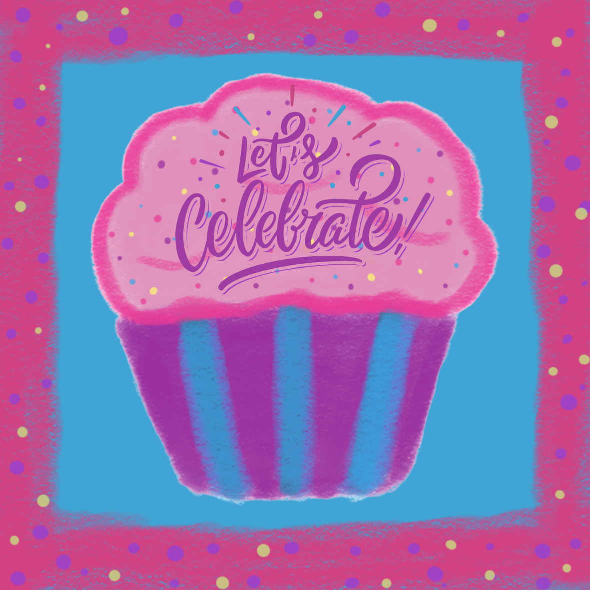 Hand Drawn Celebrate Vinyl Sticker