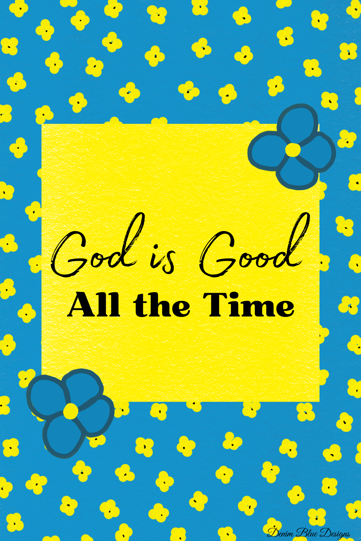 Hand Drawn "God is Good All of the Time" Notepad with Cover and Coordinating Pen