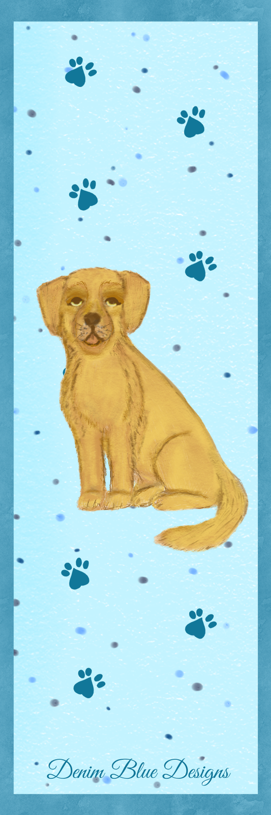 Hand Drawn Golden Retriever Bookmark