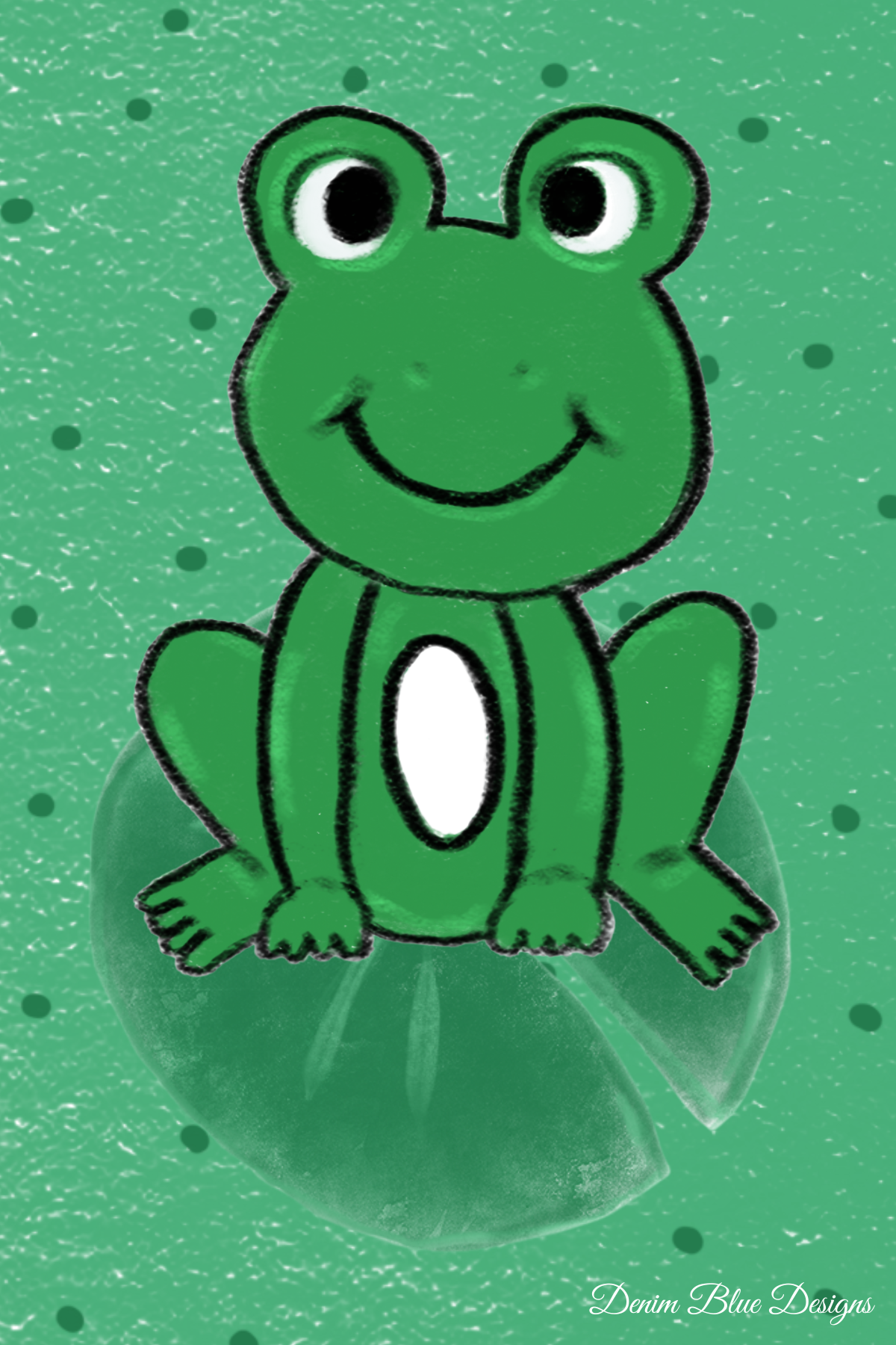 Hand Drawn Cutie Frog Notepad with Cover and Matching Pen Set